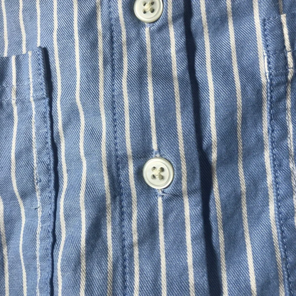 LOFT Striped Button Down Shirt Womens Small Blue White Long Sleeve 600727 - Picture 6 of 16